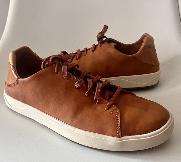 OluKai Laeʻahi Lī Lī Leather Sneakers Men\'s 9.5 Fox Brown Casual Shoes main image 6